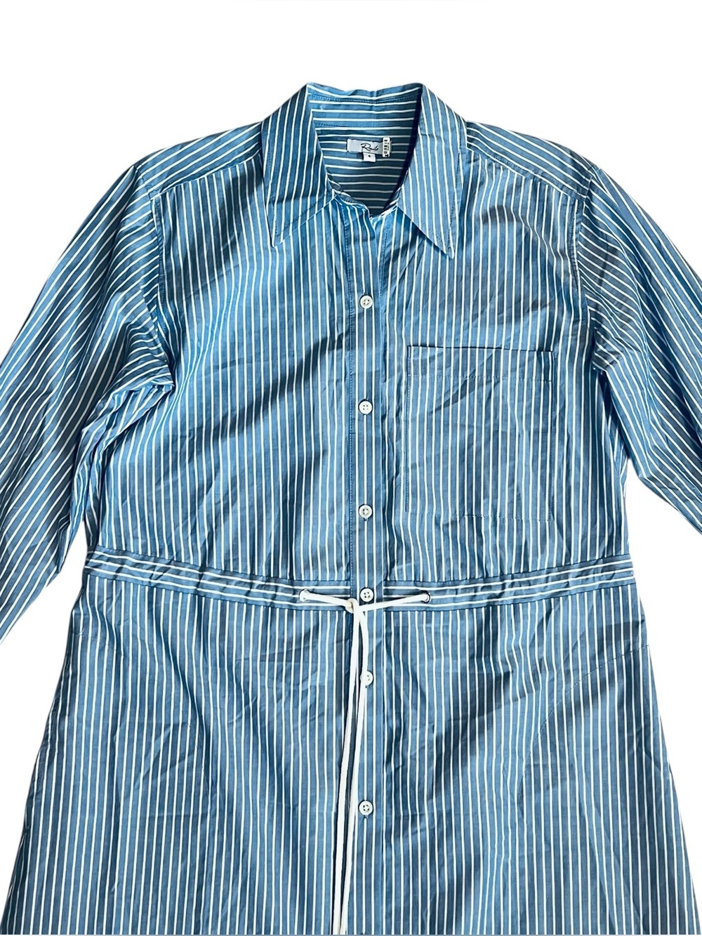 Rails Women’s Sz S Blue White Stripe Shivonne Midi Dress Button Front - Picture 3 of 14